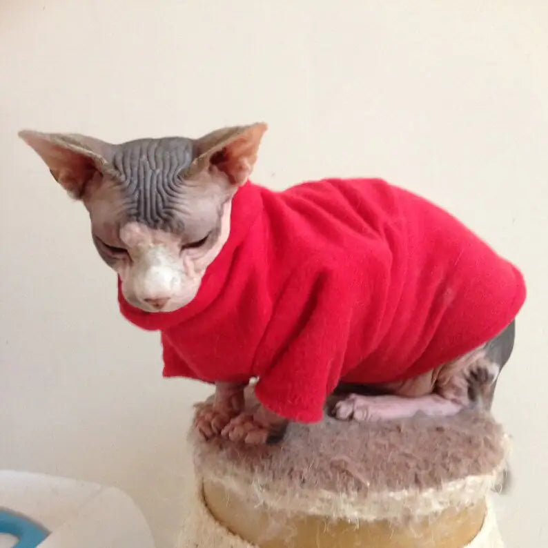 Fleece T-Shirt for Sphynx Cat - Cat/Dog Clothes