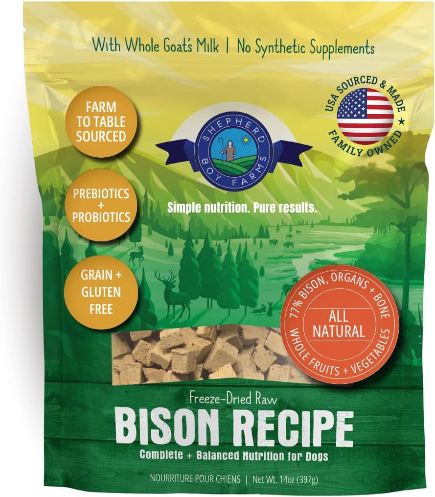 SBF Freeze-Dried Raw Bison Dog Food – 14oz