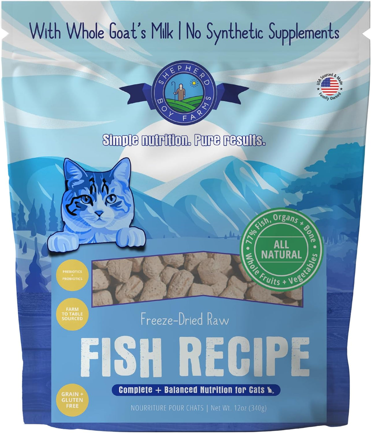 SBF Freeze-Dried Raw Fish CAT Food – 12oz