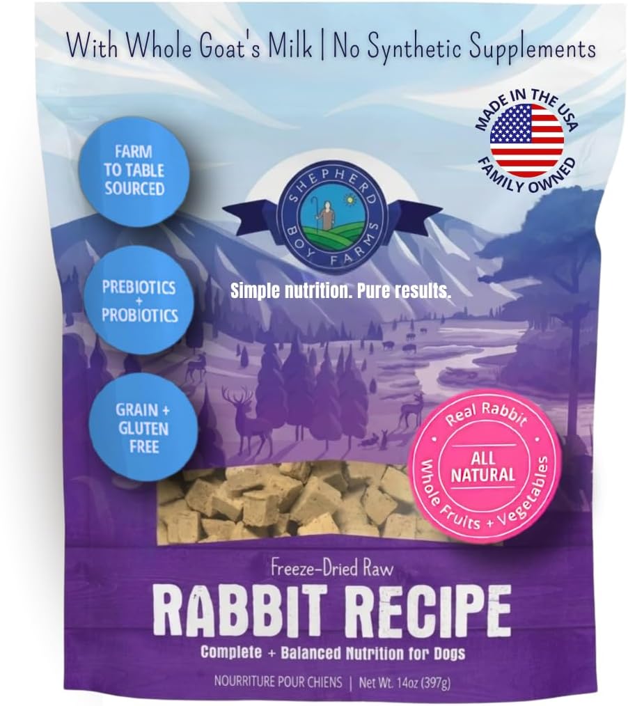 SBF Freeze-Dried Raw Rabbit Dog Food – 14oz